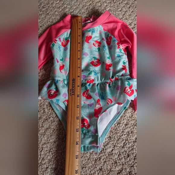The Little Mermaid Baby Girl One-Piece Rash Guard Swimsuit size 12m - Picture 6 of 16